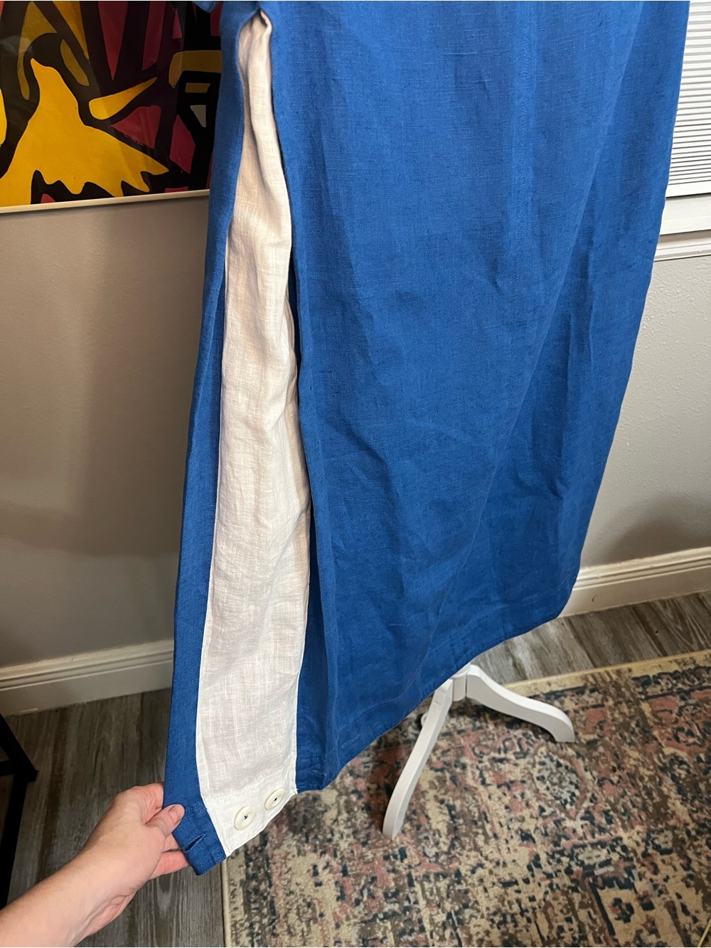 LueL linenwear Blue And White Short Sleeve 6 Small The Lithuanian brand
Button - Picture 6 of 12